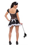 French maid costume with sheer mesh